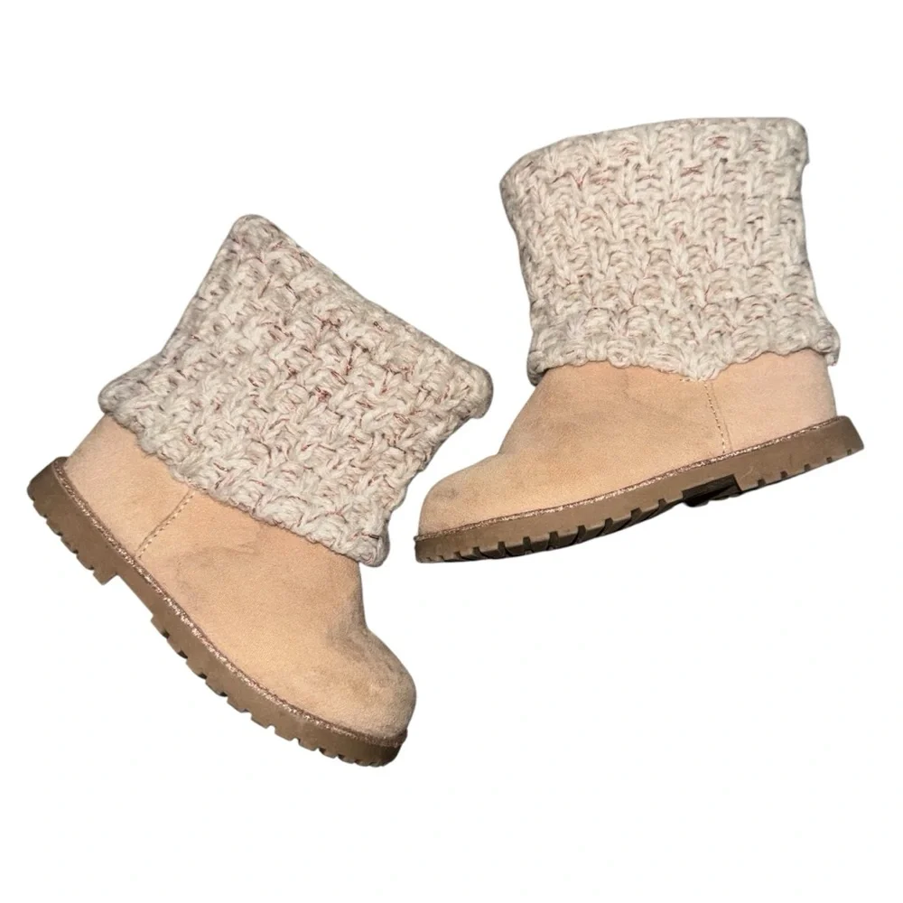 Cat & Jack Tan and Cream Kids Boots